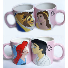 Load image into Gallery viewer, 2 pcs Cartoon Beauty and the Beast Mug Mrs Potts Chip Mugs Loves pair Kiss Cups Ceramic Coffee Tea Pot Cup Best Christmas Gifts
